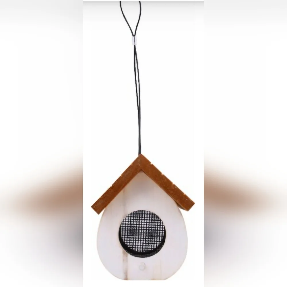 New White Cling Wooden Bird Feeder